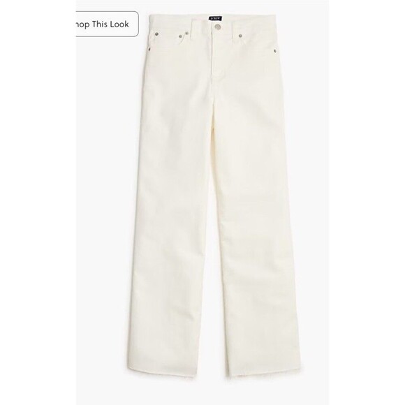 J.Crew Petite Wide-leg Jean in All-day Stretch Size 30P Seashell White NEW BR052 - Picture 6 of 13